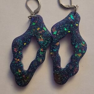 Iridescent Blue Earrings